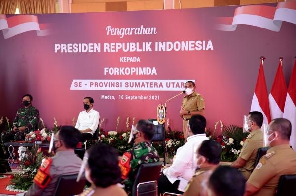 Edy Rahmayadi Laporkan Penurunan Kasus Covid-19 Sumut ke Presiden Jokowi